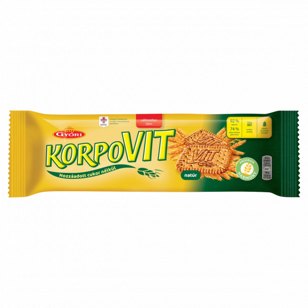 Győri Korpovit ropogós keksz teljes kiőrlésű gabonával 174 g Győri Korpovit ropogós keksz teljes kiőrlésű gabonával 174 g