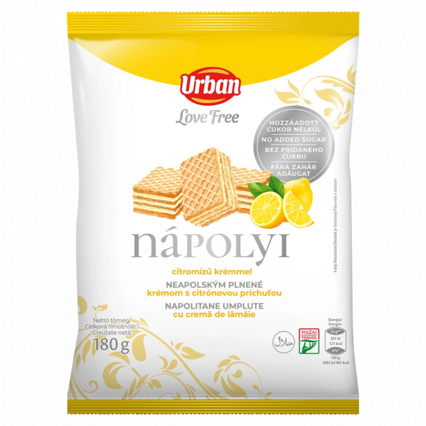 Urban Love Free nápolyi citromízű krémmel, édesítőszerrel 180 g