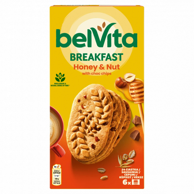Belvita JóReggelt! törökmogyorós és mézes, gabonás, omlós keksz 300 g