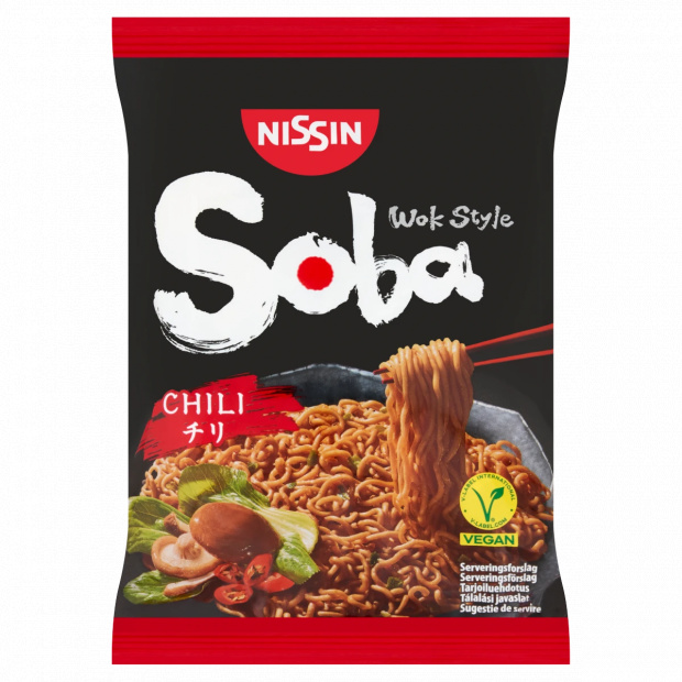 Nissin Soba Wok Style instant tészta búzalisztből chili ízesítő szósszal 111 g