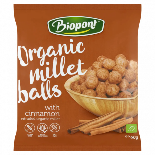 Biopont bio gluténmentes fahéjas kölesgolyó 60 g