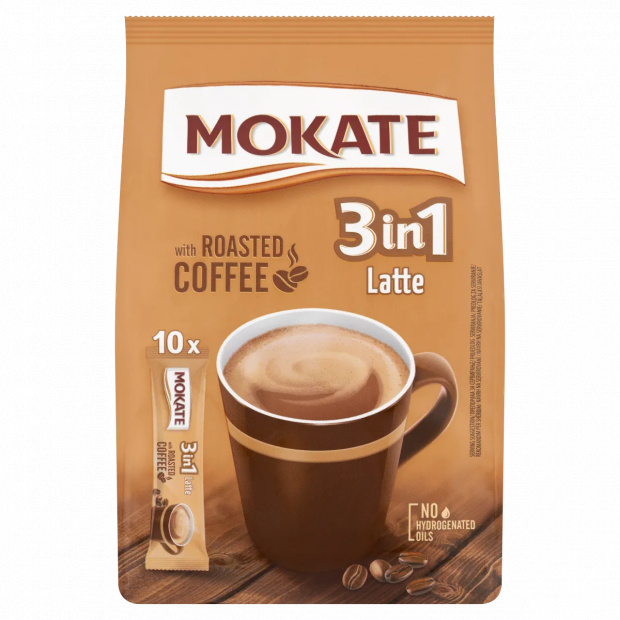 Mokate 3in1 Latte azonnal oldódó kávéspecialitás 10 x 15 g (150 g)
