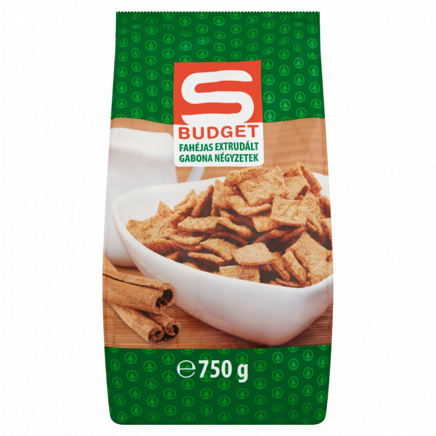 S-Budget fahéjas extrudált gabona négyzetek 750 g