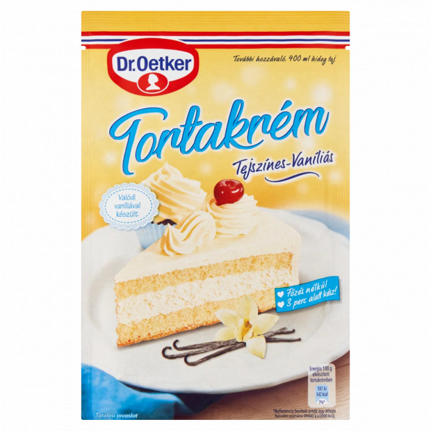 Dr. Oetker Tejszínes-Vaníliás Tortakrém alappor 130 g Dr. Oetker Tejszínes-Vaníliás Tortakrém alappor 130 g