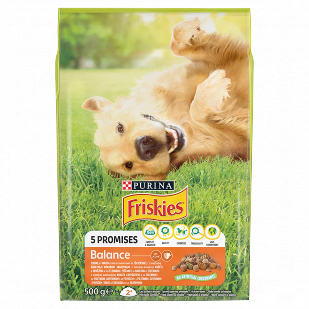 Purina Friskies Balance csirkével és zöldségekkel száraz kutyaeledel 500 g Purina Friskies Balance csirkével és zöldségekkel száraz kutyaeledel 500 g