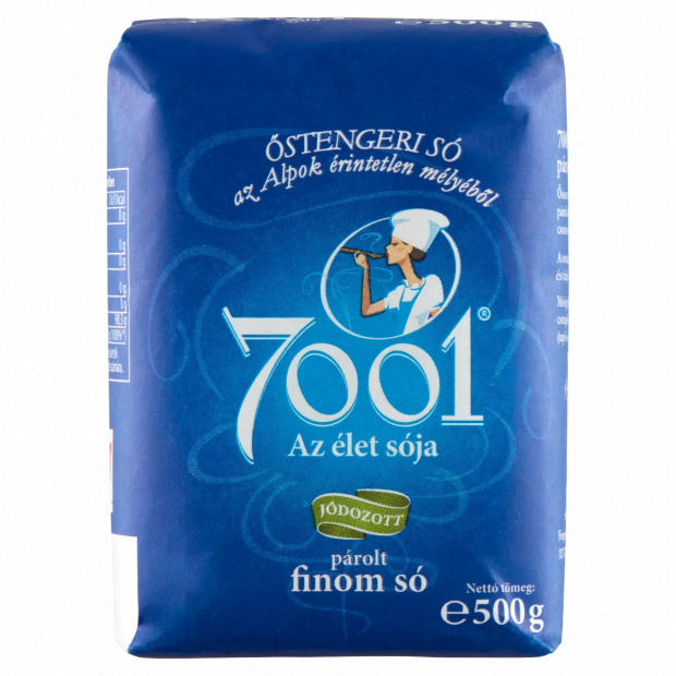 7001 jódozott párolt finom só 500 g