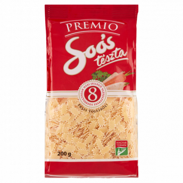 Soós Premio eperlevél házi jellegű 8 tojásos száraztészta 200 g