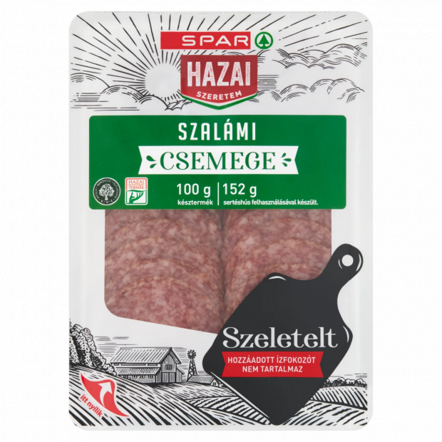SPAR Hazai Szeretem szeletelt csemege szalámi 100 g SPAR Hazai Szeretem szeletelt csemege szalámi 100 g