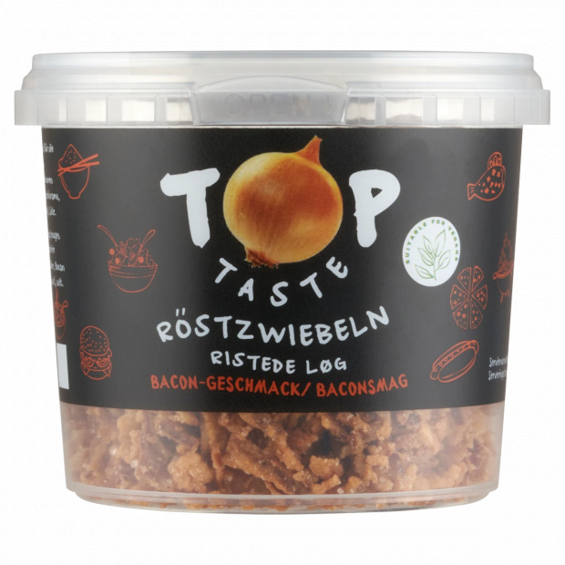 Top Taste ropogós sült hagymadarabok bacon ízesítéssel 100 g