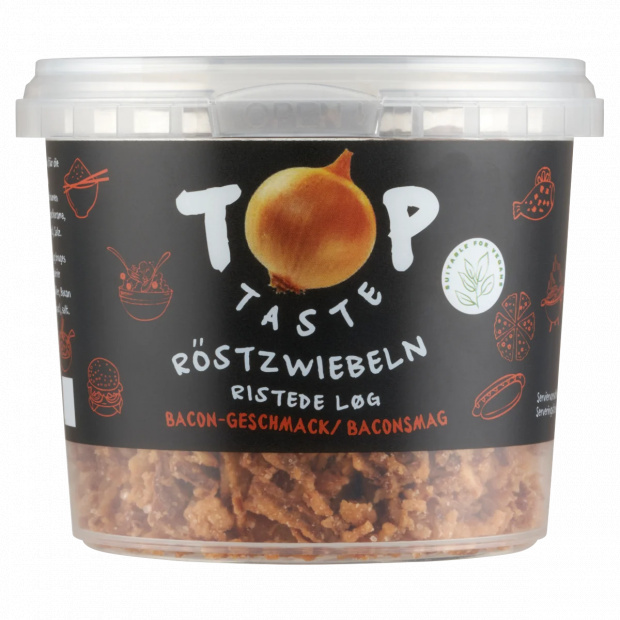 Top Taste ropogós sült hagymadarabok bacon ízesítéssel 100 g