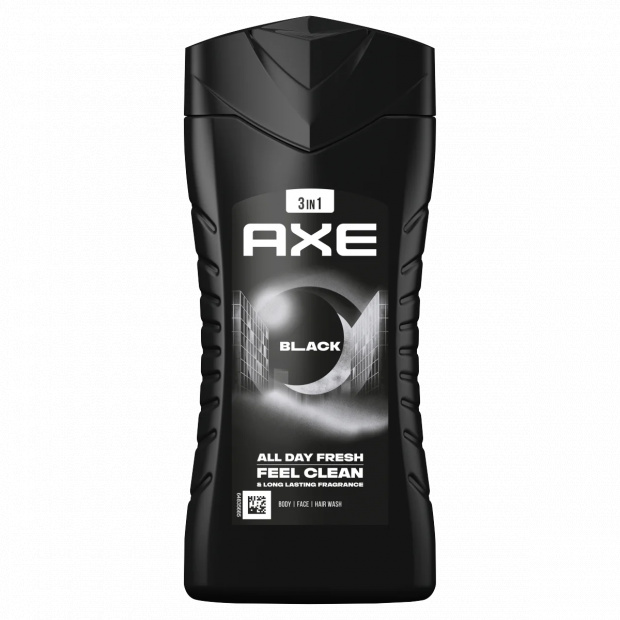 AXE Black 3 in 1 tusfürdő testre, arcra, hajra 250 ml