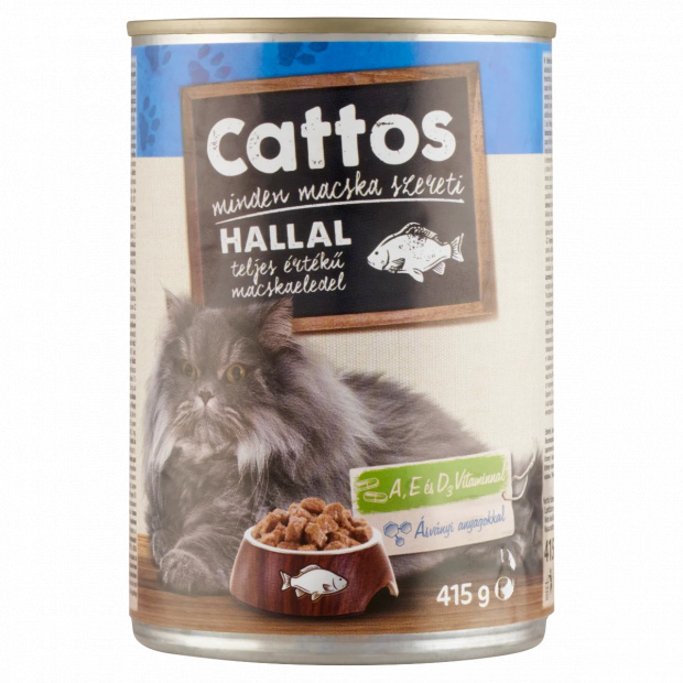 Cattos teljes értékű állateledel felnőtt macskák számára hallal 415 g