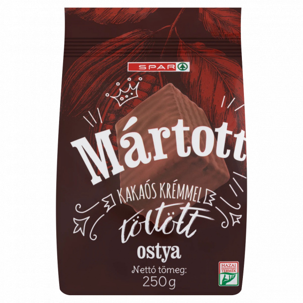 SPAR kakaós étbevonómasszával mártott, kakaós krémmel töltött ostya 250 g
