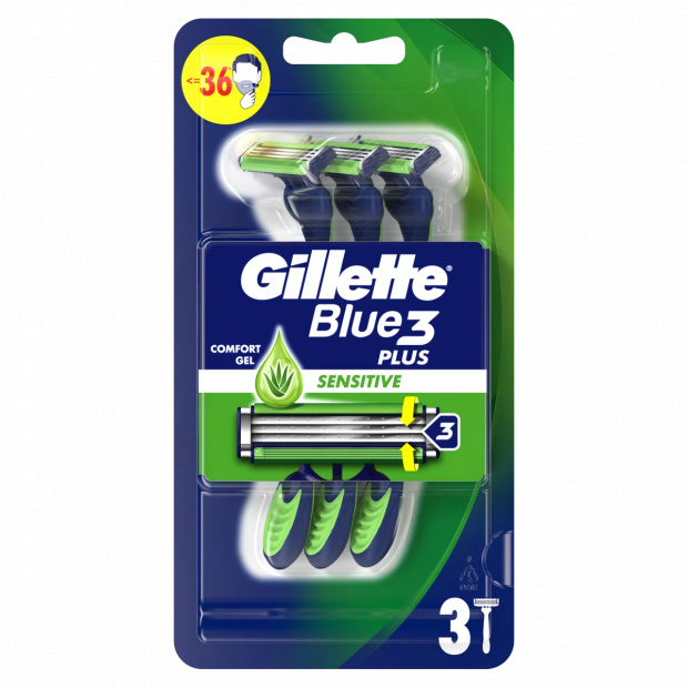 Gillette Blue3 Plus Sensitive, Eldobható Borotva Férfiaknak, Darabos Kiszerelés