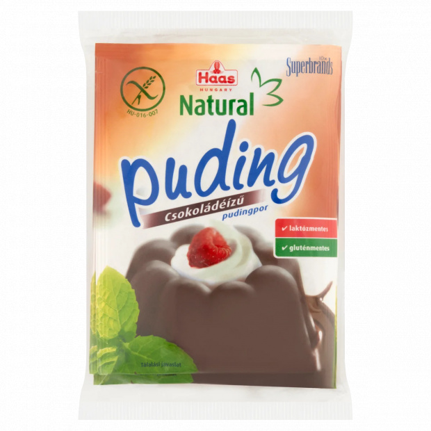 Haas Natural csokoládéízű pudingpor 3 x 44 g