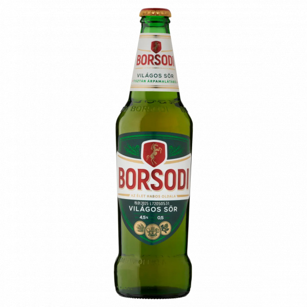 Borsodi világos sör 4,5% 0,5 l