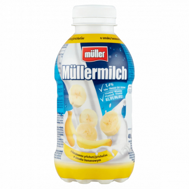 Müller Müllermilch banán ízű zsírszegény tejital 400 g Müller Müllermilch banán ízű zsírszegény tejital 400 g
