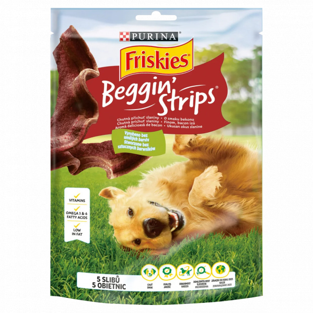 Purina Friskies Beggin\' Strips bacon ízesítésű kutya jutalomfalat 120 g