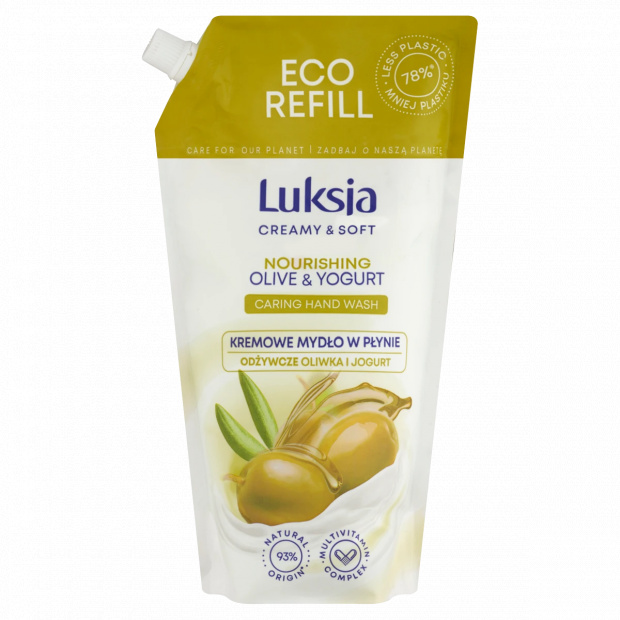 Luksja olíva és joghurt krémes folyékony szappan utántöltő 900 ml Luksja olíva és joghurt krémes folyékony szappan utántöltő 900 ml