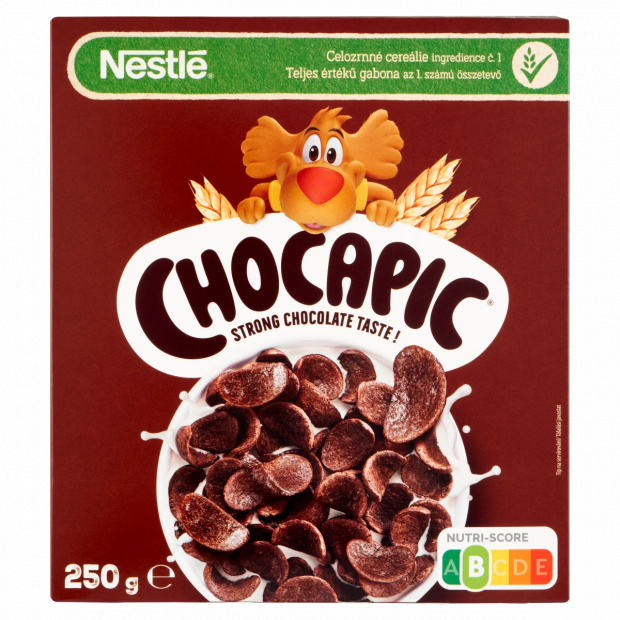 Nestlé Chocapic csokiízű, ropogós gabonapehely vitaminokkal és ásványi anyagokkal 250 g Nestlé Chocapic csokiízű, ropogós gabonapehely vitaminokkal és ásványi anyagokkal 250 g