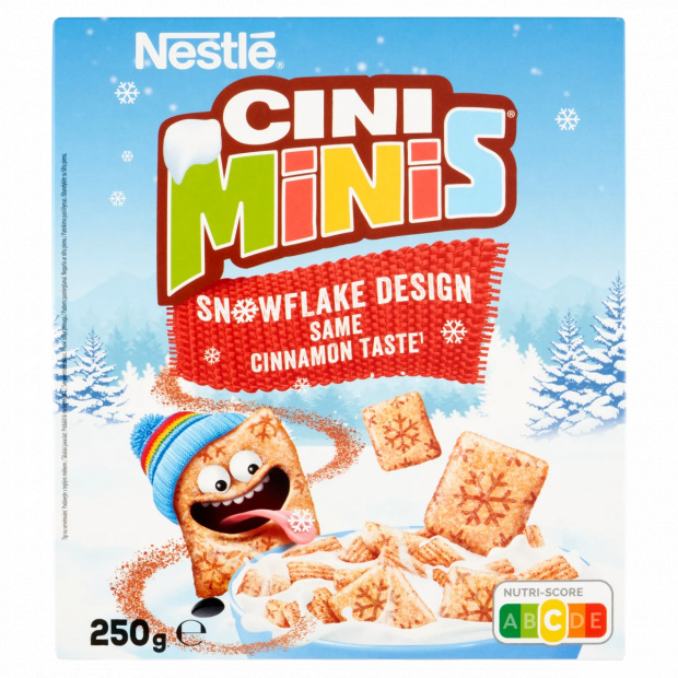 Cini Minis ropogós fahéjas gabonapehely teljes kiőrlésű búzával, vitaminokkal és vassal 250 g