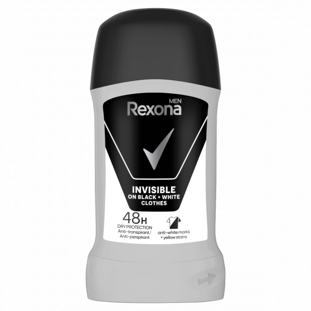 Rexona Men Invisible on Black + White Clothes izzadásgátló stift 50 ml Rexona Men Invisible on Black + White Clothes izzadásgátló stift 50 ml