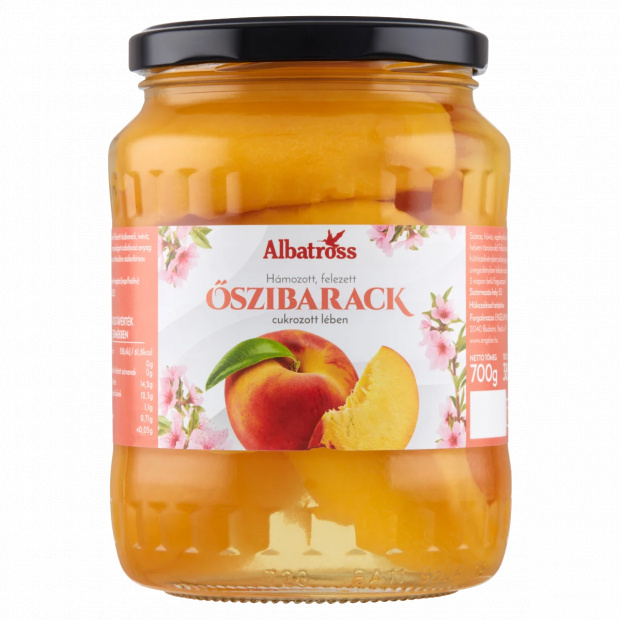 Albatross hámozott, felezett őszibarack cukrozott lében 700 g
