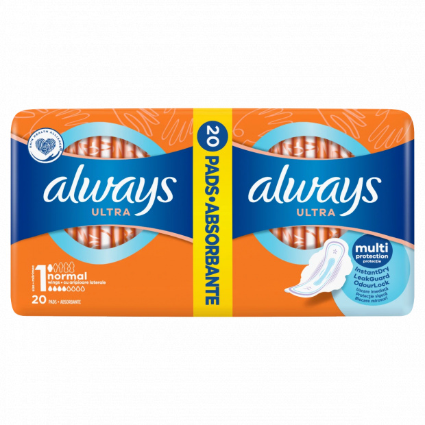 Always Ultra Normal (S1) Szárnyas Egészségügyi Betét, 20 Db