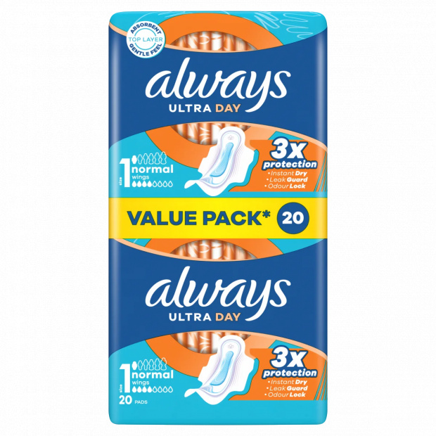 Always Ultra Day Normal Egészségügyi Betét (1-es Méret) Szárnyas Betét x 20]