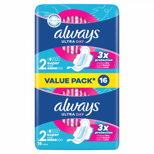 Always Ultra Day Super Egészségügyi Betét (2-es Méret) Szárnyas Betét x 16]