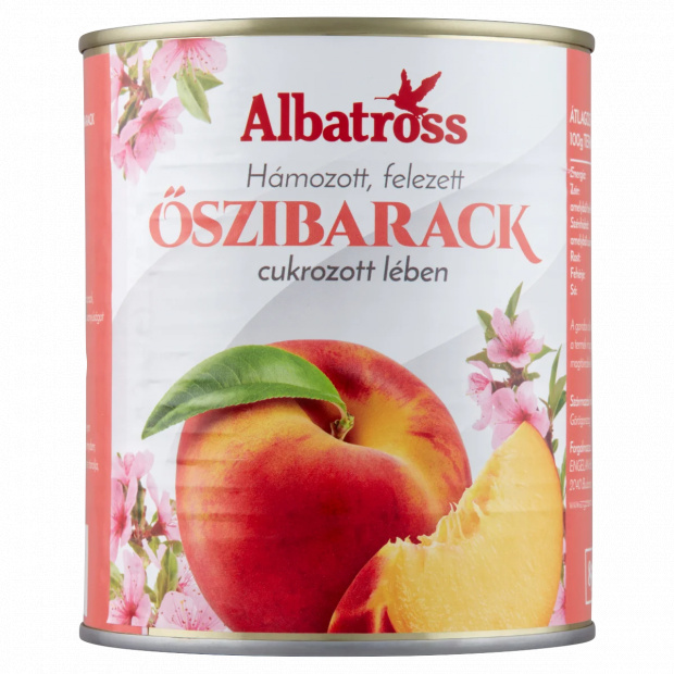 Albatross hámozott, felezett őszibarack cukrozott lében 820 g