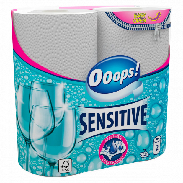 Ooops! Sensitive konyhai papírtörlő 2 rétegű 2 tekercs