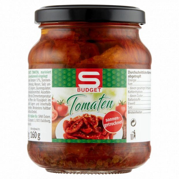 S-Budget szárított paradicsom oregánós napraforgóolajban 280 g S-Budget szárított paradicsom oregánós napraforgóolajban 280 g