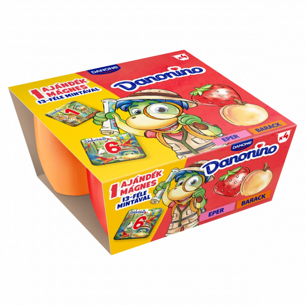Danonino epres és sárgabarackos tejkészítmény hozzáadott kalciummal és D-vitaminnal 4 x 50 g (200 g) Danonino epres és sárgabarackos tejkészítmény hozzáadott kalciummal és D-vitaminnal 4 x 50 g (200 g)