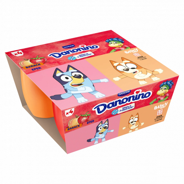 Danone Danonino epres, sárgabarackos tejtermék hozzáadott kalciummal & D-vitaminnal 4 x 50 g (200 g)