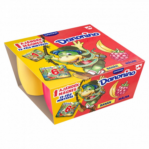 Danonino banános és málnás tejkészítmény hozzáadott kalciummal és D-vitaminnal 4 x 50 g (200 g) Danonino banános és málnás tejkészítmény hozzáadott kalciummal és D-vitaminnal 4 x 50 g (200 g)