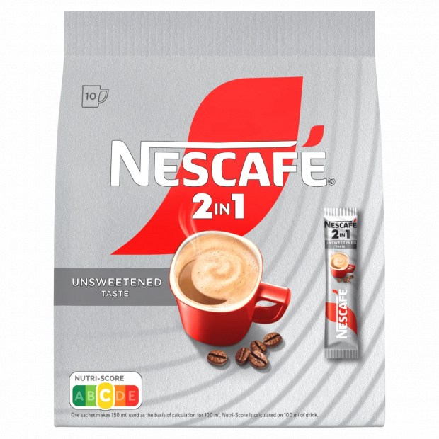 NESCAFÉ 2in1 Unsweetened Taste azonnal oldódó kávéspecialitás 10 x 8 g (80 g) NESCAFÉ 2in1 Unsweetened Taste azonnal oldódó kávéspecialitás 10 x 8 g (80 g)