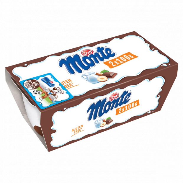 Zott Monte csokoládés, mogyorós tejdesszert 2 x 100 g (200 g)