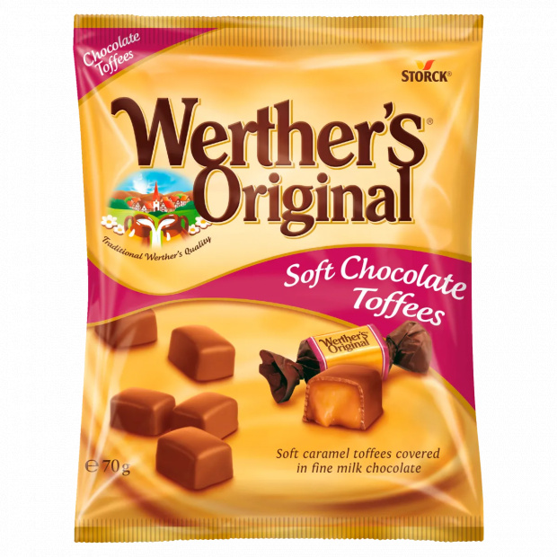 Werther\'s Original Chocolate Toffees karamella tejcsokoládéval bevonva 70 g