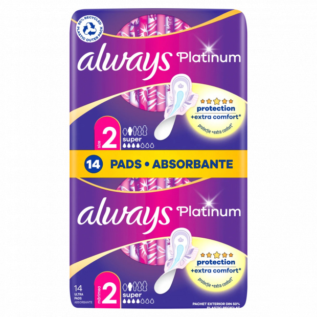 Always Platinum Super Szárnyas Egészségügyi Betét, 14 db