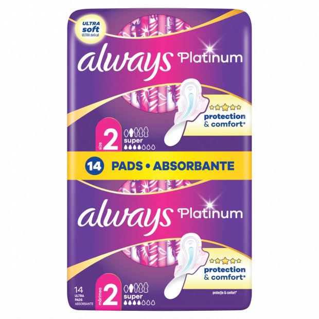 Always Platinum Egészségügyi Betét Super (2-es méret), 14 db Betét Always Platinum Egészségügyi Betét Super (2-es méret), 14 db Betét