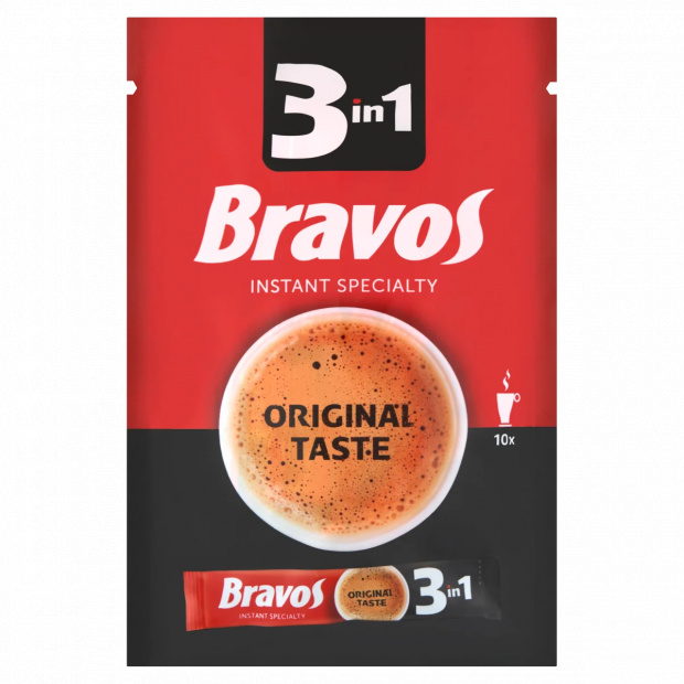 Bravos 3in1 instant, azonnal oldódó kávéspecialitás 10 x 17 g (170 g)