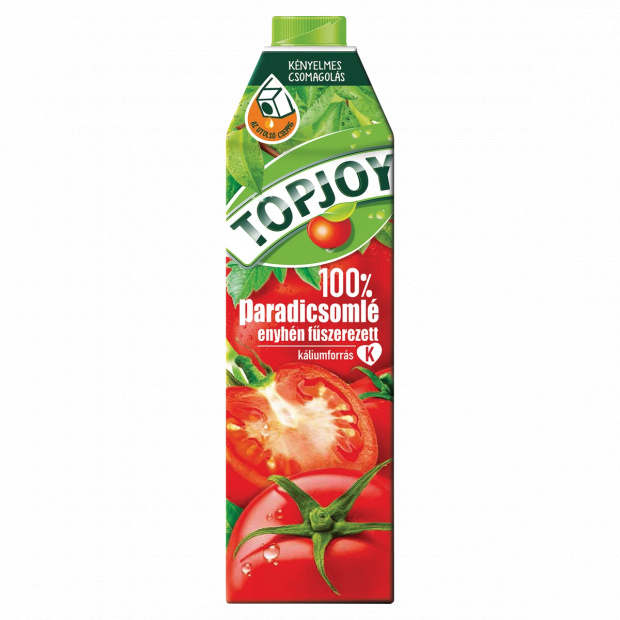 Topjoy 100% enyhén fűszerezett paradicsomlé 1 l Topjoy 100% enyhén fűszerezett paradicsomlé 1 l