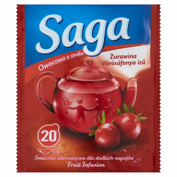 Saga vörösáfonya ízű gyümölcstea 20 filter