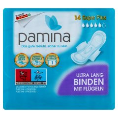Pamina Super Plus ultra vékony és hosszú női szárnyas betét 14 db