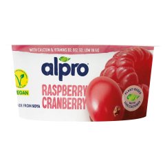 Alpro fermentált szójakészítmény, vörösáfonyás-málnás, hozzáadott kalciummal és vitaminokkal 150 g