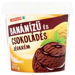 SPAR banánízű és csokoládés jégkrém 1500 ml