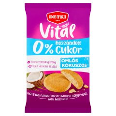 Detki Vitál kókuszos omlós keksz, cukor hozzáadása nélkül, édesítőszerekkel 180 g