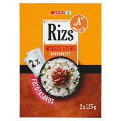 SPAR főzőtasakos hosszú szemű konyhakész rizs 2 x 125 g