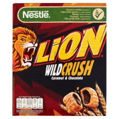 Nestlé Lion Wild Crush karamell- és csokoládéízű krémmel töltött ropogós gabonapehely 360 g